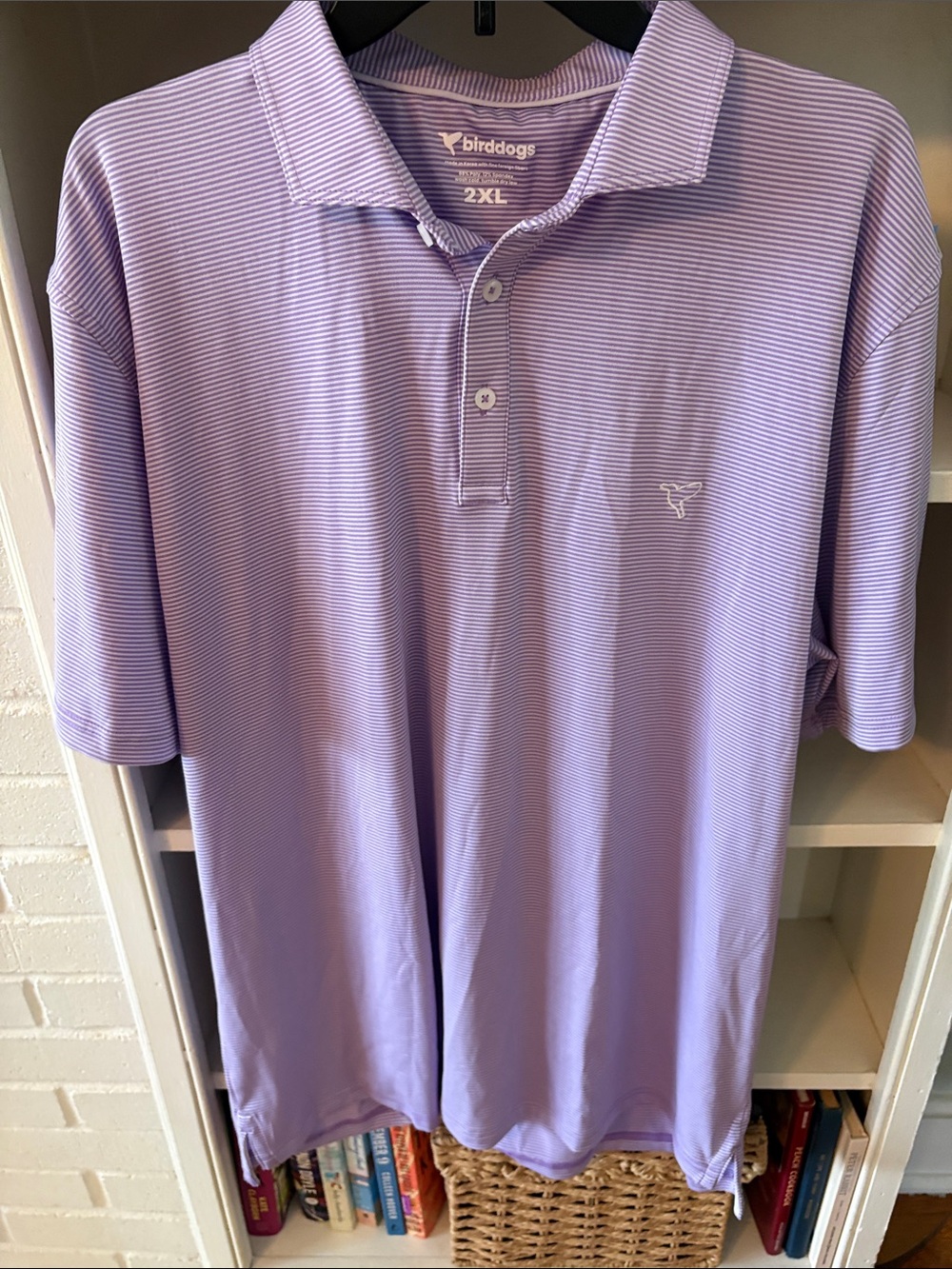 Birddogs Men’s Light Lavender Striped Polo